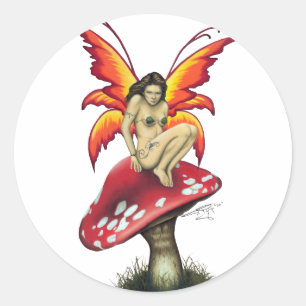 Mushroom Fekleers Runder Aufkleber