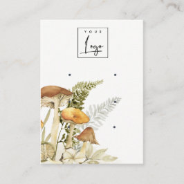 Mushroom Fern Foliage Logo 3 Ohrenanzeige Visitenkarte