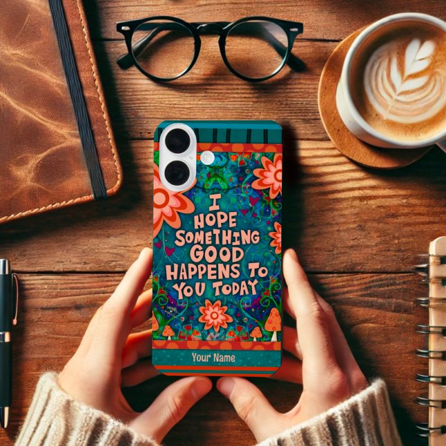 Mushroom Floral Inspirierend Zitat Spaß Inspirivit iPhone 16 Hülle (Von Creator hochgeladen)