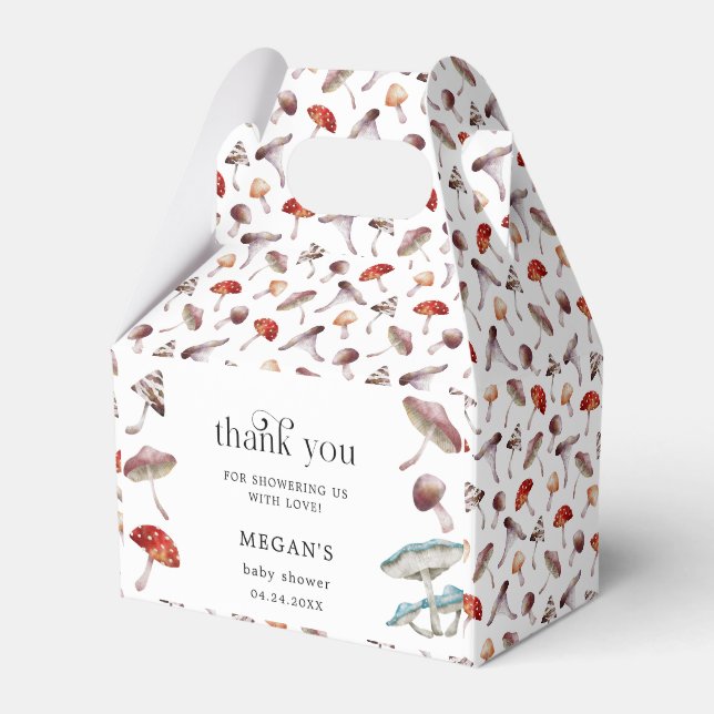 Mushroom Forest Baby Dusche Geschenkschachtel (Vorderseite)