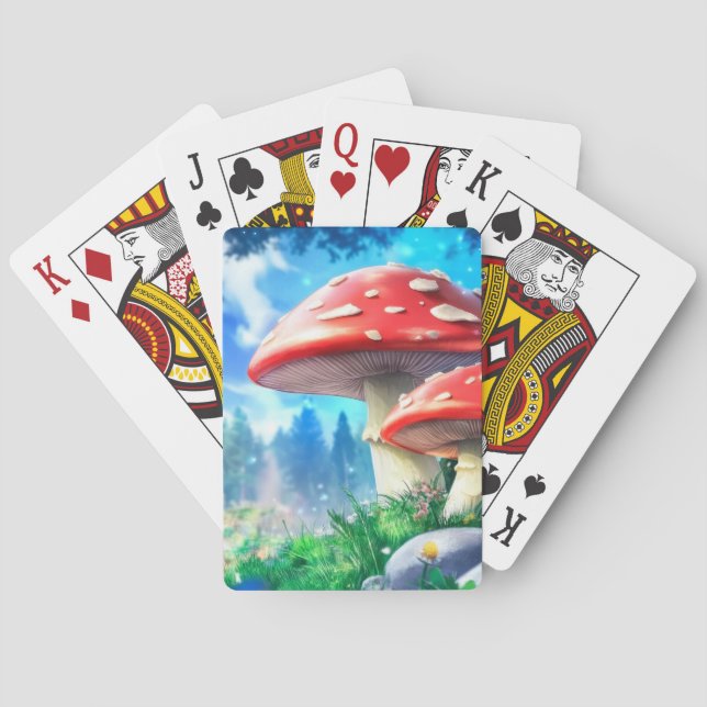 Mushroom Forest Fantasy Art Spielkarten (Rückseite)