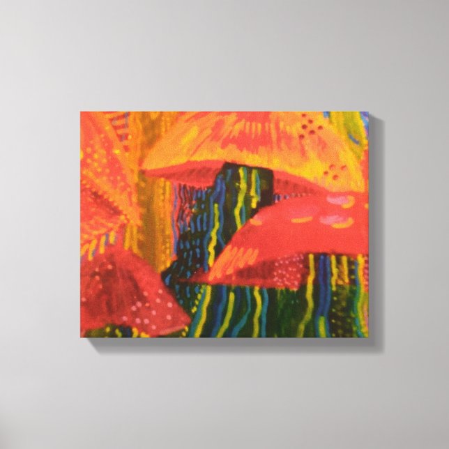 Mushroom Forrest Leinwanddruck (Vorderseite)