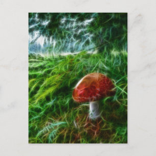 Mushroom Fraktal Forest Postkarte