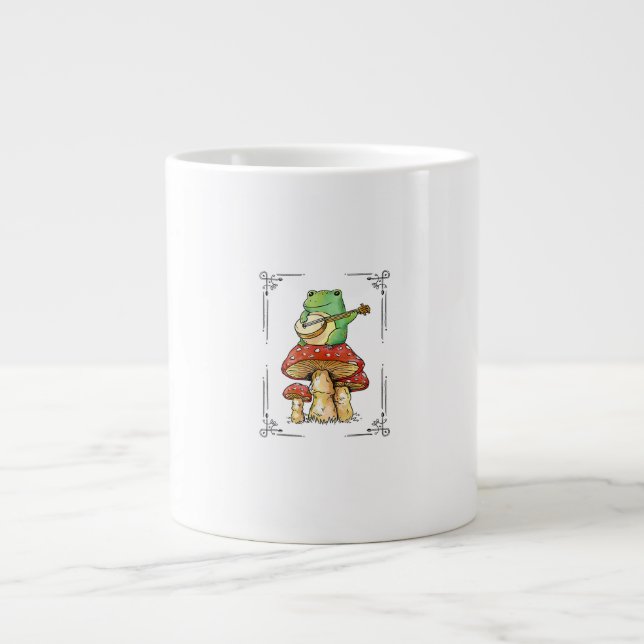 Mushroom Frog Goblincore Mycology Artistic Design Jumbo-Tasse (Vorderseite)