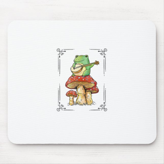 Mushroom Frog Goblincore Mycology Artistic Design Mousepad (Vorne)