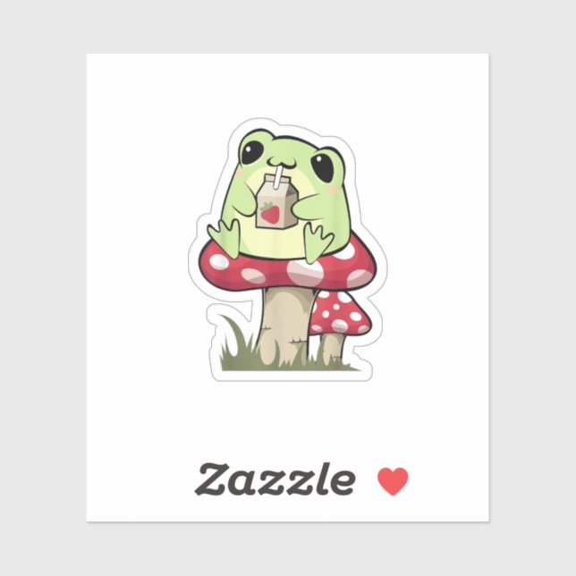 Mushroom Frog Goblincore Mycology Creative Style Aufkleber (Blatt)