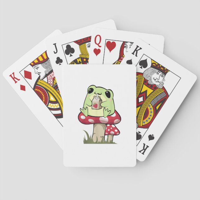Mushroom Frog Goblincore Mycology Creative Style Spielkarten (Rückseite)