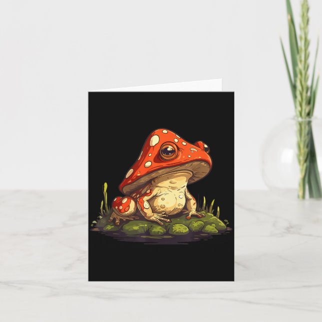 Mushroom Frog Toadstool Nature Aesthetic Cottageco Karte (Vorderseite)