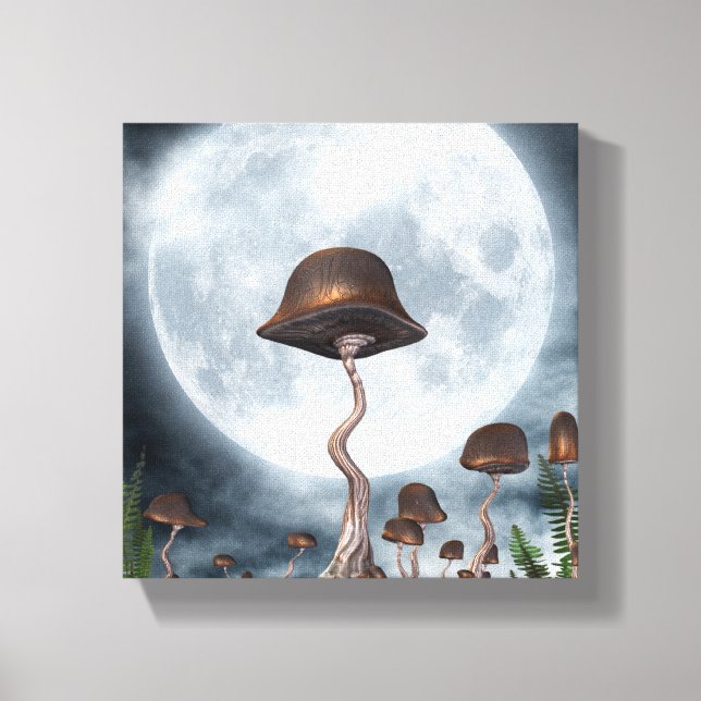 Mushroom Garden Moon Leinwanddruck (Vorderseite)