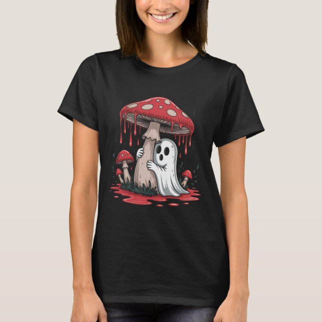 Mushroom Ghost-Geschenk Niedlich Spooky Pilz Hallo T-Shirt (Vorderseite)