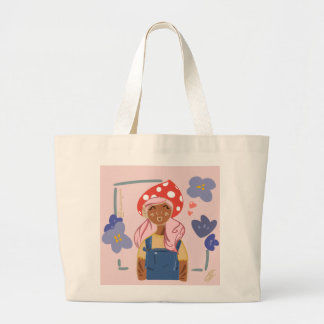 Mushroom Girl Tote Bag Jumbo Stoffbeutel