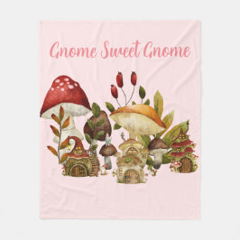 Mushroom Gnome-Verzauberung Fleecedecke