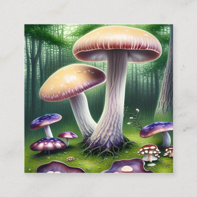 Mushroom Graphic Quadratische Visitenkarte (Vorderseite)