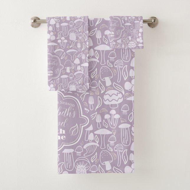 Mushroom Gray Cream Badhandtuch Set (Insitu)