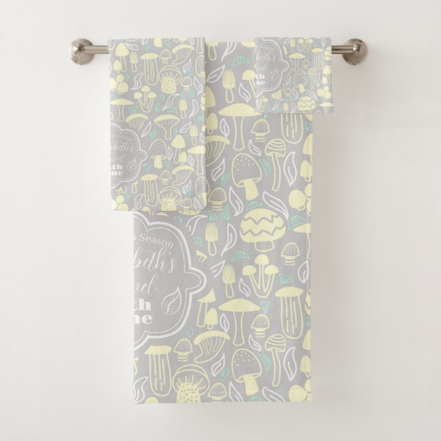 Mushroom Gray Cream Badhandtuch Set (Insitu)