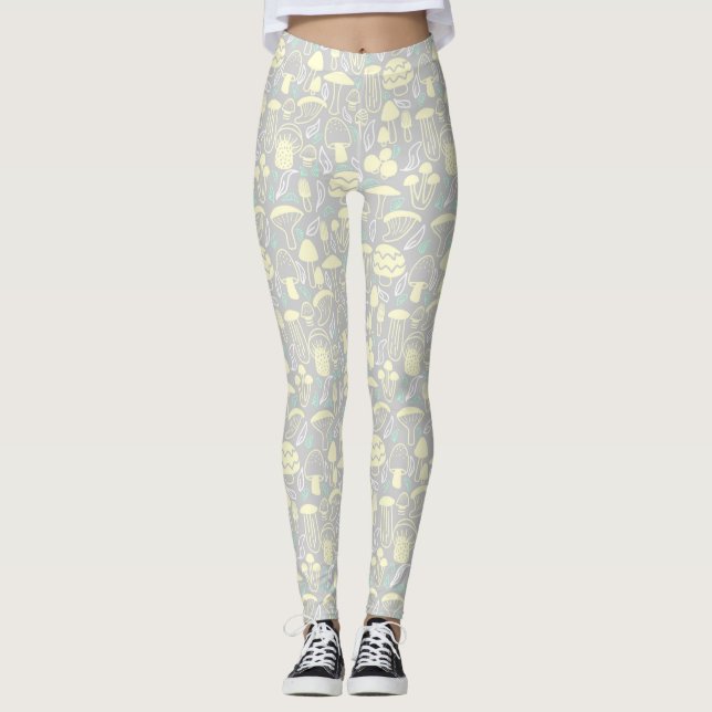 Mushroom Gray Cream Leggings (Vorderseite)