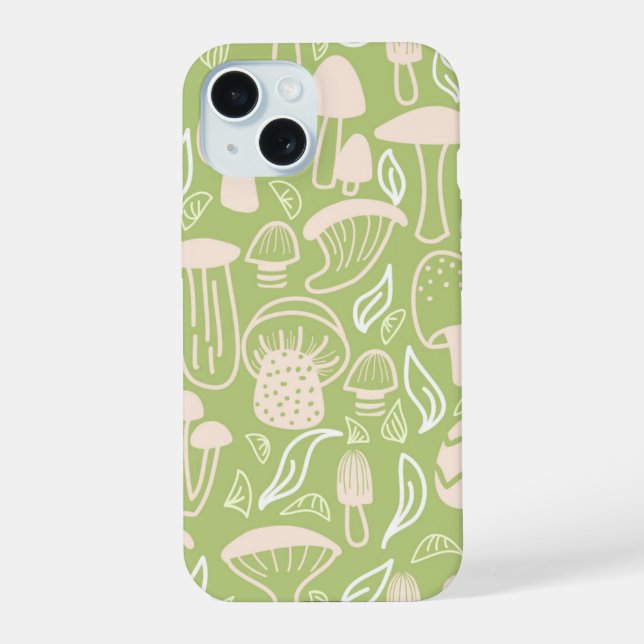 Mushroom Green iPhone 15 Hülle (Rückseite)