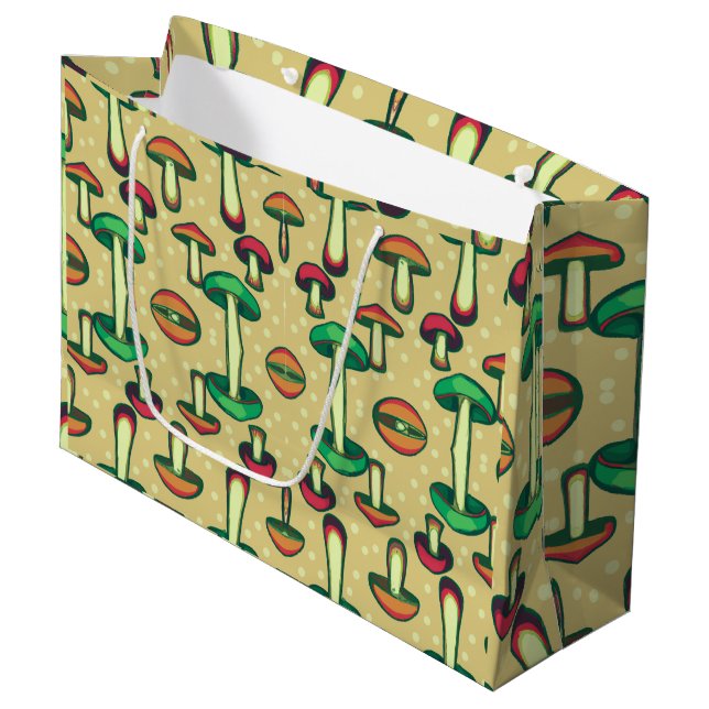 Mushroom Große Geschenktüte (Vorderseite Schrägansicht)