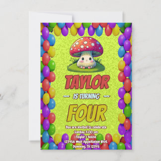Mushroom Guardian Personalisiert Birthday Einladun Einladung