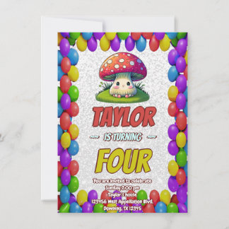 Mushroom Guardian Personalisiert Birthday Einladun Einladung
