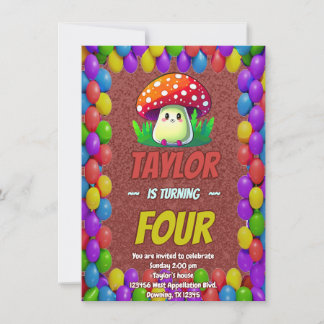 Mushroom Guardian Personalisiert Birthday Einladun Einladung