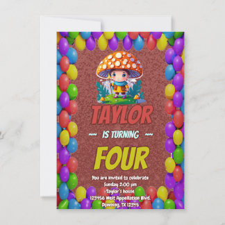 Mushroom Guardian Personalisiert Birthday Einladun Einladung