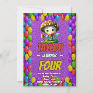 Mushroom Guardian Personalisiert Birthday Einladun Einladung