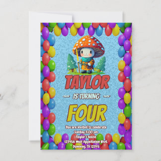 Mushroom Guardian Personalisiert Birthday Einladun Einladung