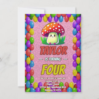 Mushroom Guardian Personalisiert Birthday Einladun Einladung