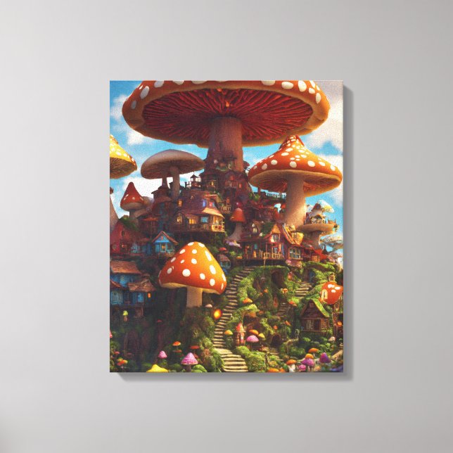 Mushroom-Haus Leinwanddruck (Vorderseite)
