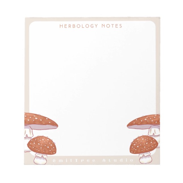 Mushroom Herbology Notepad Notizblock (Vorderseite)