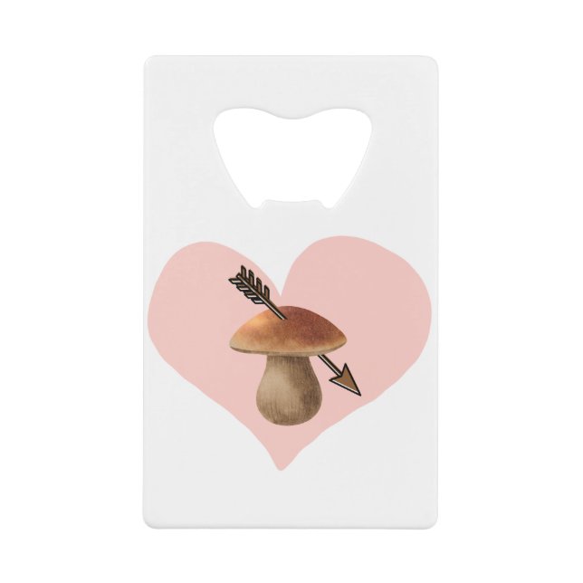 Mushroom Herzdesign Print Geldbeutel Flaschenöffner (Vorderseite)