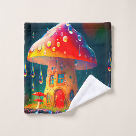 Mushroom House Waschlappen