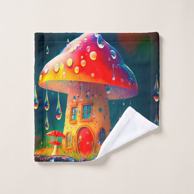 Mushroom House Waschlappen (Waschlappen)