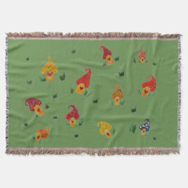 Mushroom houses Throw Blanket Decke