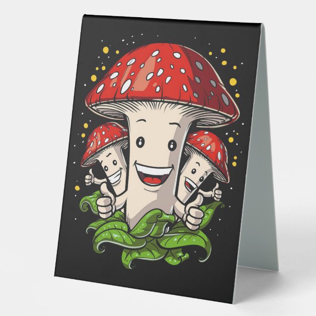 Mushroom Hunter Funny Magic Pilze Tischaufsteller (Vorderseite)