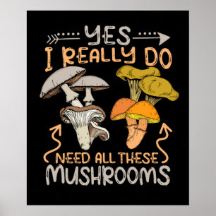 Mushroom Hunter Men Fungi Foraging Morels Mushroom Poster