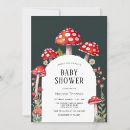 Mushroom Hütte Woodland Kinderdusche Einladung