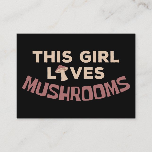Mushroom Jäger diese Girl-Lieben Pilze Visitenkarte (Vorderseite)
