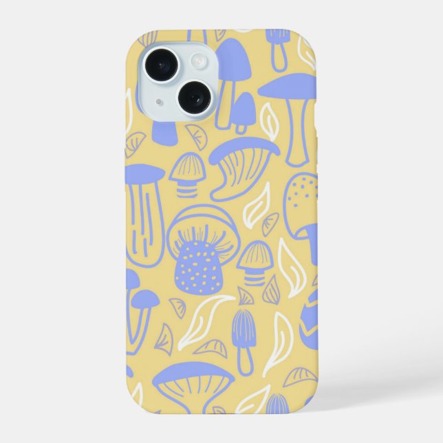 Mushroom Lavender Cream iPhone 15 Hülle (Rückseite)