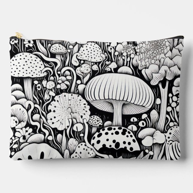 Mushroom-Linie zeichnend Zubehörtasche (Vorderseite)