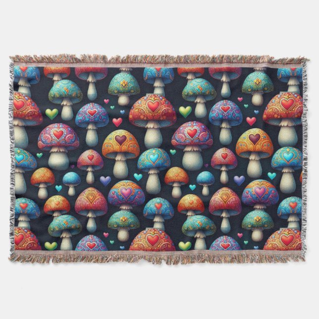 Mushroom Love Decke (Vorderseite)