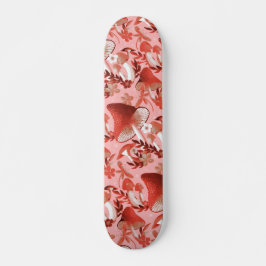 Mushroom Magic pink and red Skateboard