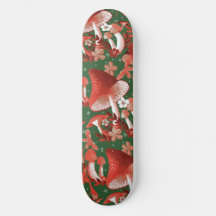 Mushroom Magic Red and Green  Skateboard