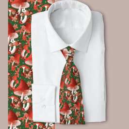 Mushroom Magic rot und grün Krawatte