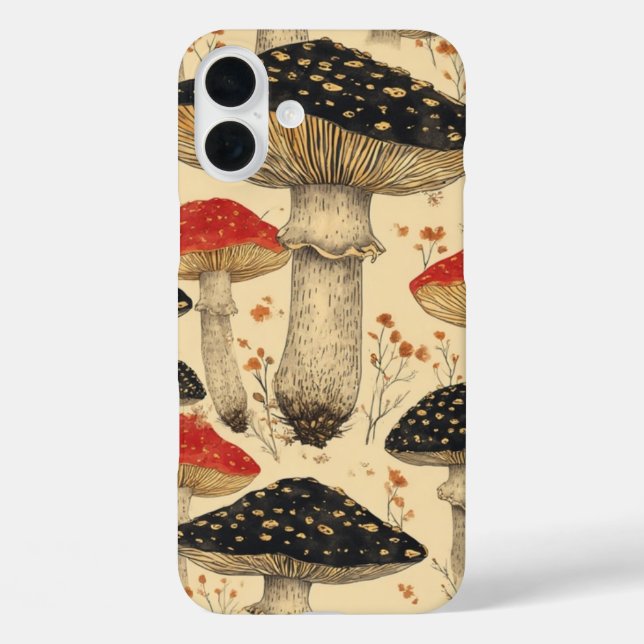 Mushroom Meadow - IPhone 16 Case (Rückseite)