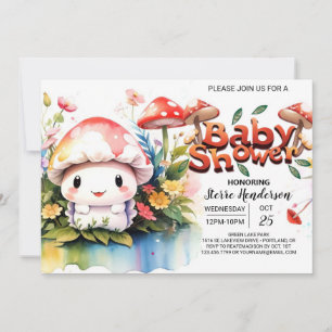 Mushroom Meadow Wonder Babydusche Einladung