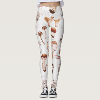 Mushroom Medley: Aquarellfarbenes, nahtloses Muste Leggings