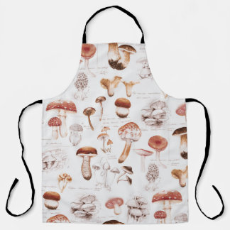 Mushroom Medley: Aquarellfarbenes, nahtloses Muste Schürze