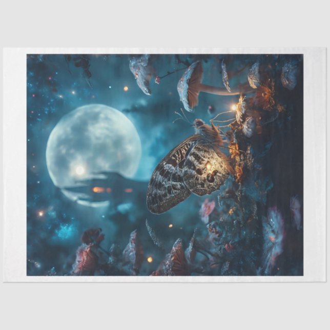 Mushroom Moon Moth Seidenpapier (Vorderseite)